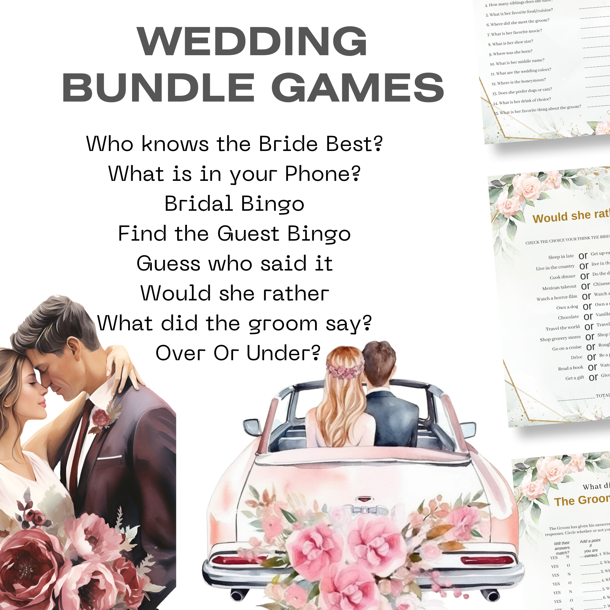 Minimalist Wedding Games Bundle